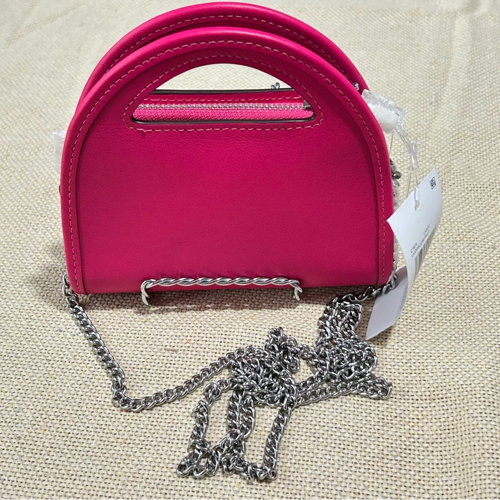 Coach Top Handle Card Case Silver Dragonfruit - Picture 5 of 12